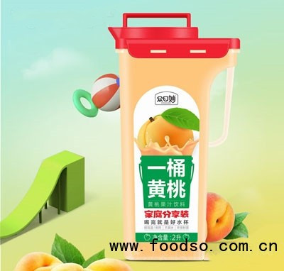 眾口妙一桶黃桃果汁飲料2L
